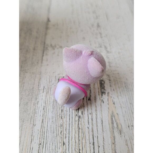 Pink mini flocked cat baby diaper doll pet toy figure - Picture 3 of 4